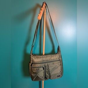 LUG Infinity Green Crossbody Bag with Adjustable Strap and Durable Canvas